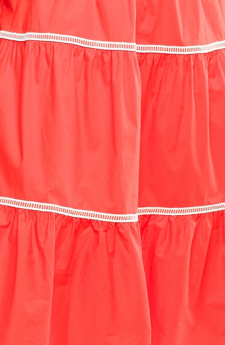 FLYING TOMATO Cotton Poplin Tie Strap Sundress, Alternate, color, Tomato Red