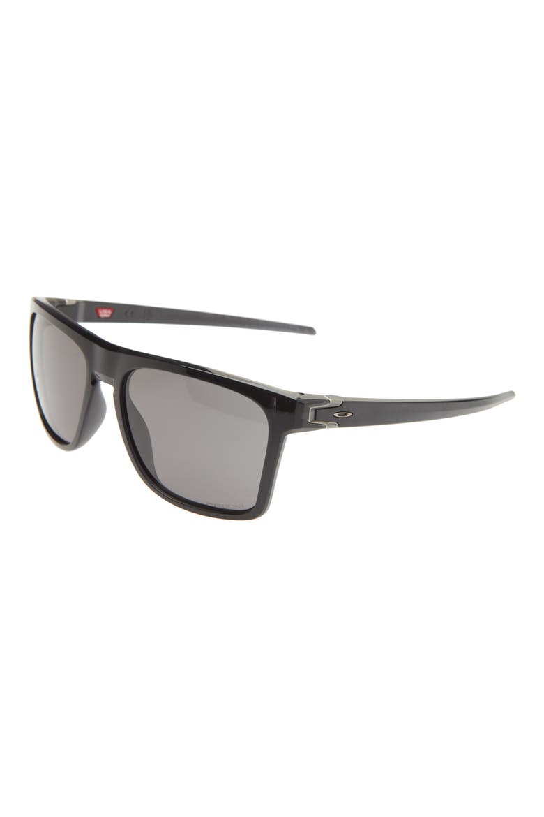 57mm Polarized Rectangular Sunglasses, Alternate, color, BLACK GREY