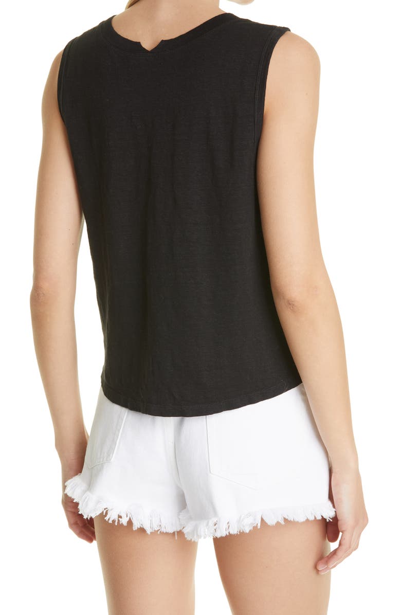 FRAME Swingy Crop Organic Linen Muscle Tank, Alternate, color, 