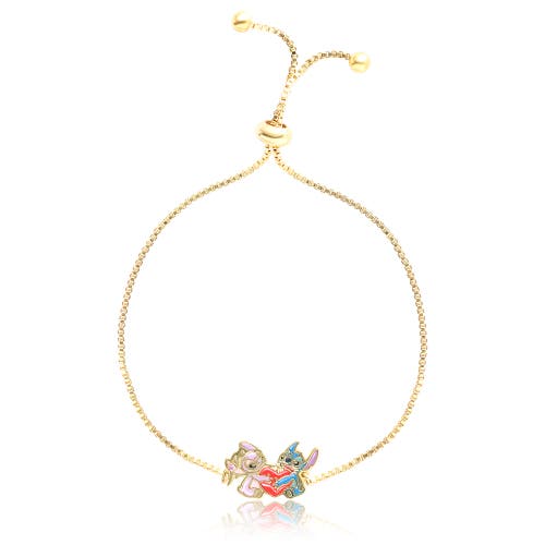 Disney Adjustable Heart Lariat Bracelet, 18kt Gold Plated In Gold