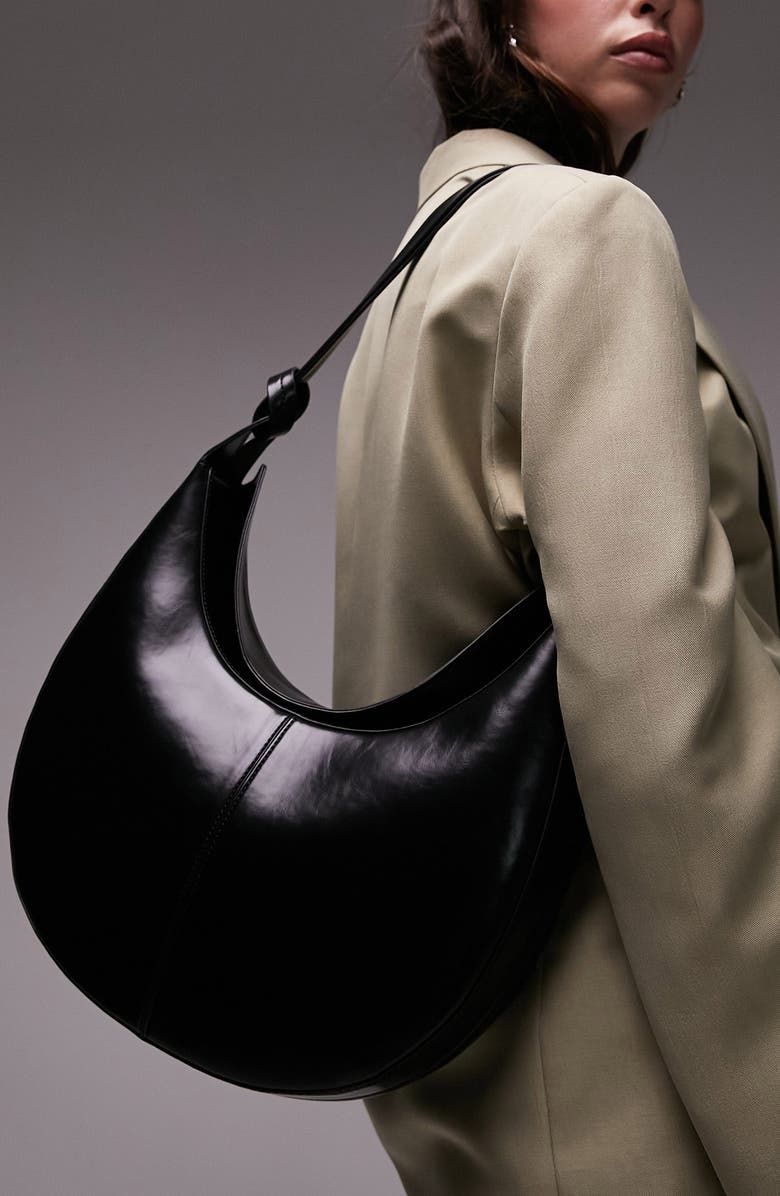 Topshop Stella Faux Leather Scoop Shoulder Bag, Alternate, color,