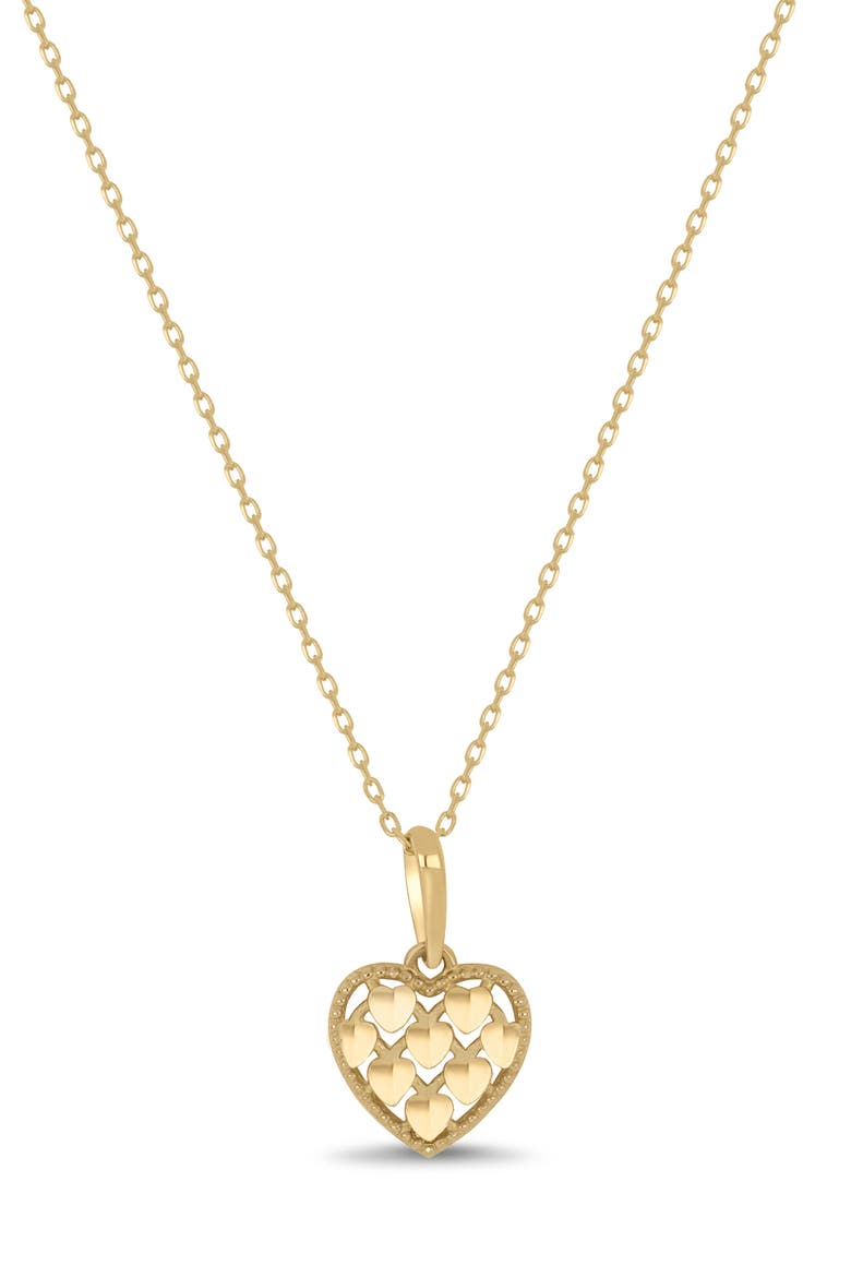 14K Gold Cutout Heart Pendant Necklace, Main, color, 14K YELLOW GOLD