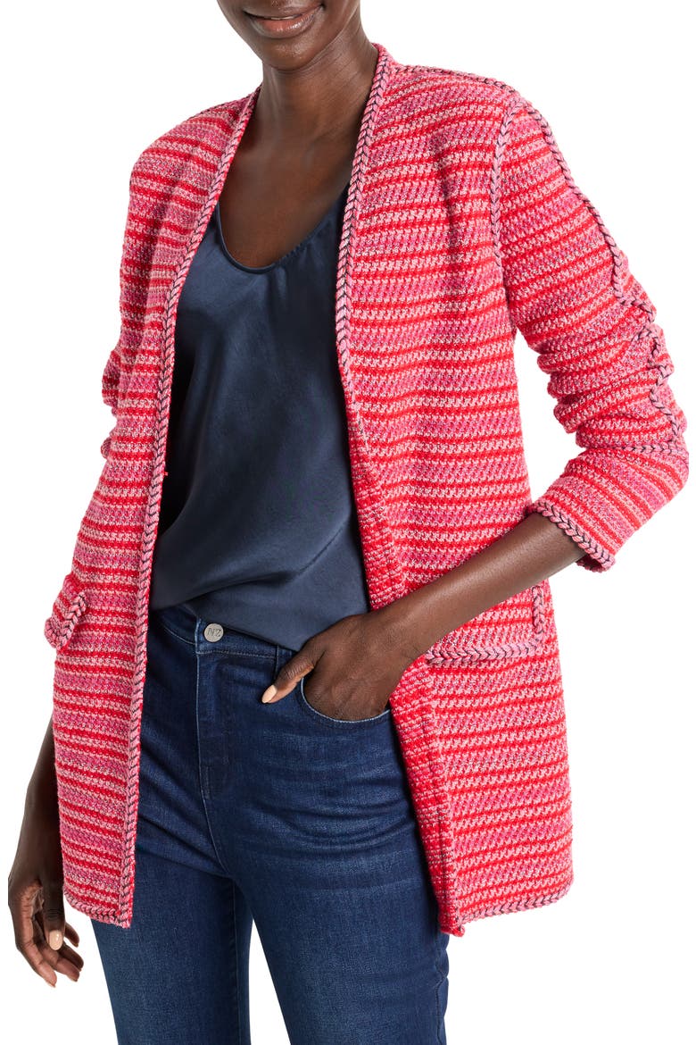 Heat Clash Cardigan, Main, color, HAUTE RED