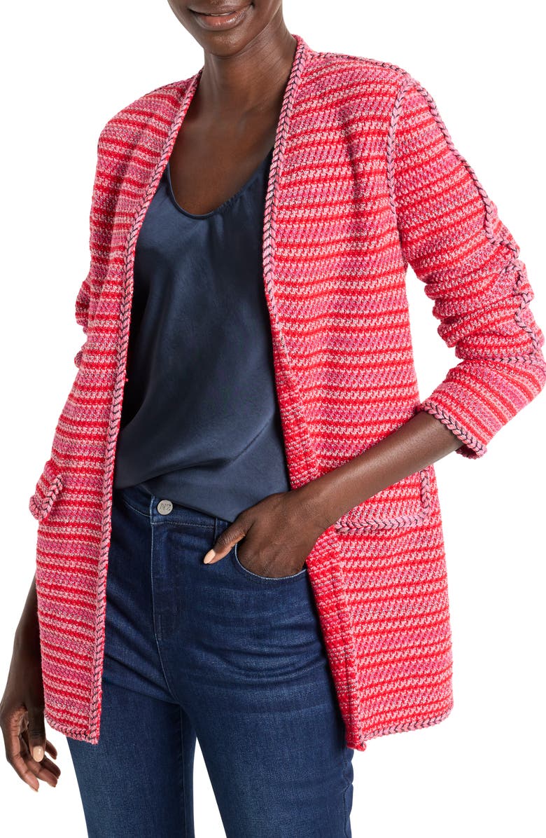 NIC+ZOE Heat Clash Cardigan, Main, color, Haute Red
