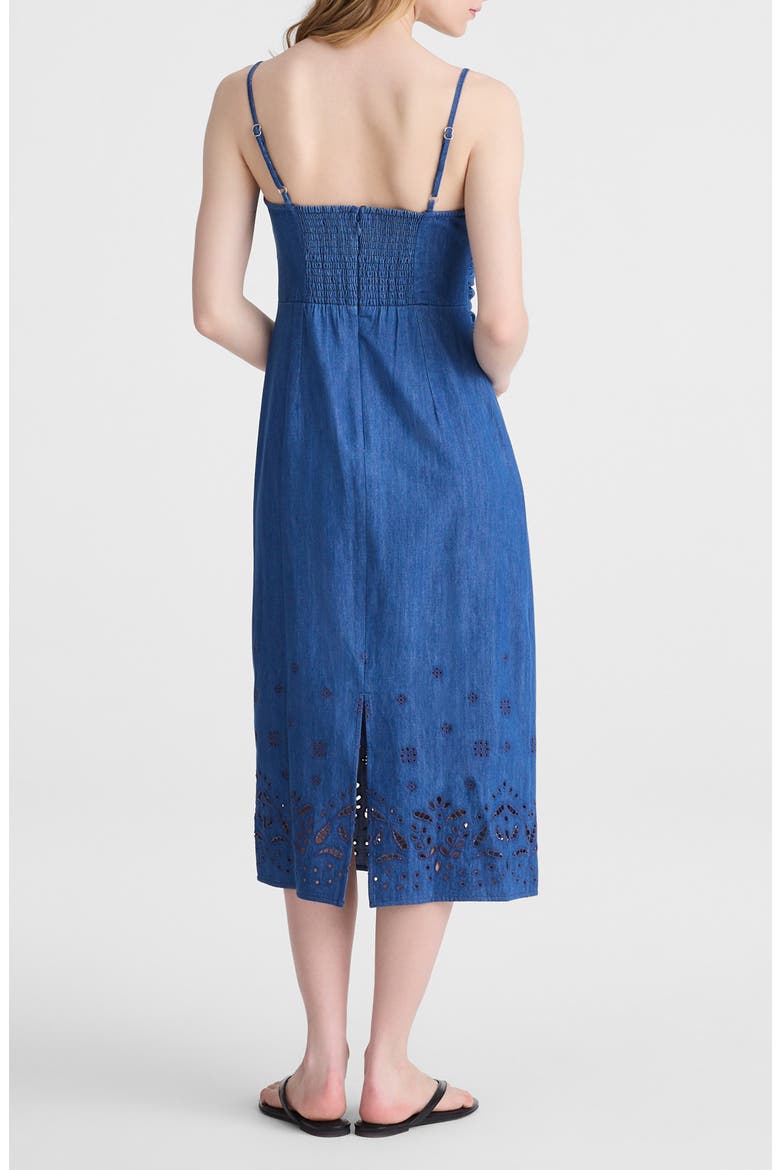 Juliana Eyelet Denim Midi Dress, Alternate, color, CLAIRMONT WASH