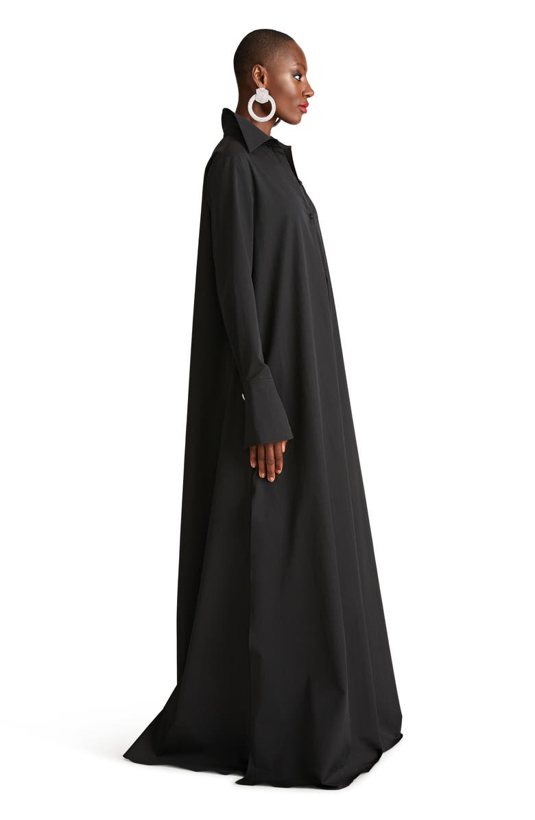 HALSTON Imari Long Sleeve Cotton Poplin Shirtdress, Alternate, color, 