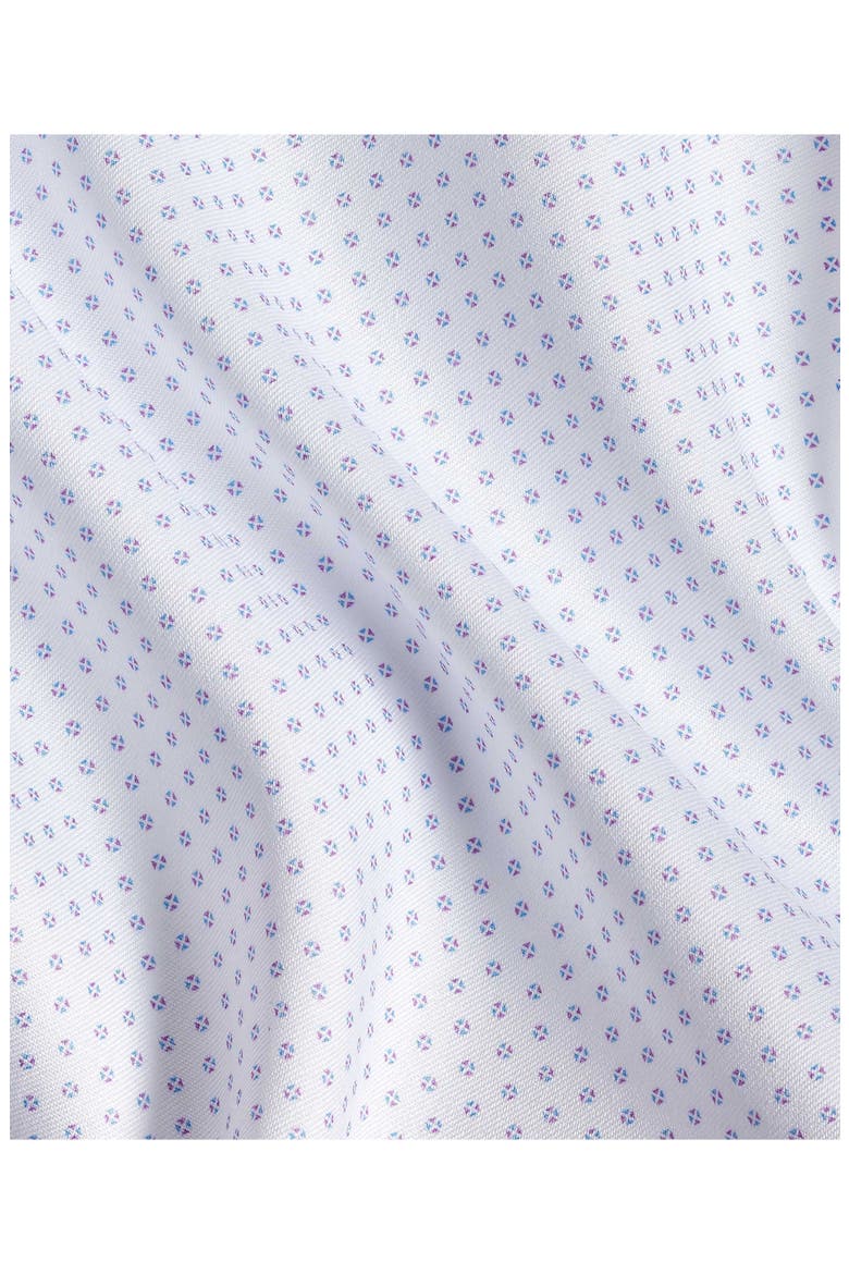 Trim Fit Micro Neat Print Dress Shirt, Alternate, color, WHITE/ BERRY