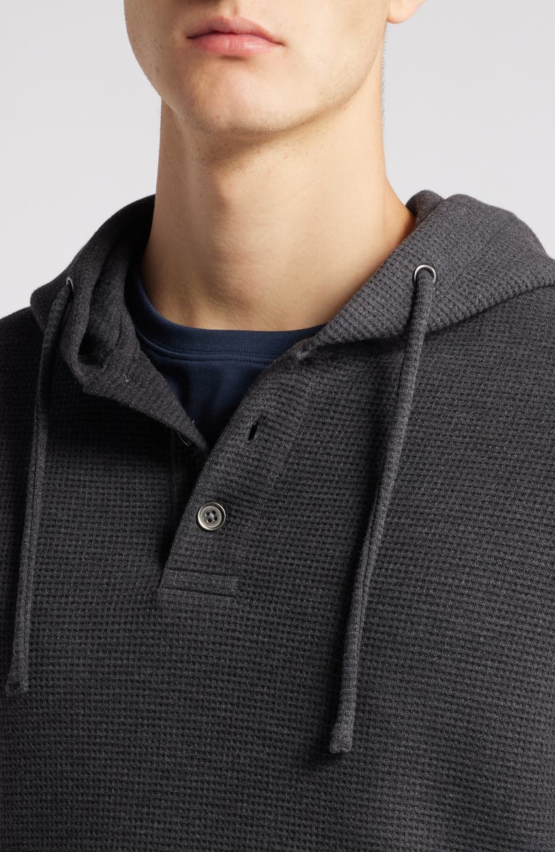Robert Barakett Grenfell Waffle Knit Cotton Blend Hoodie, Alternate, color, Charcoal