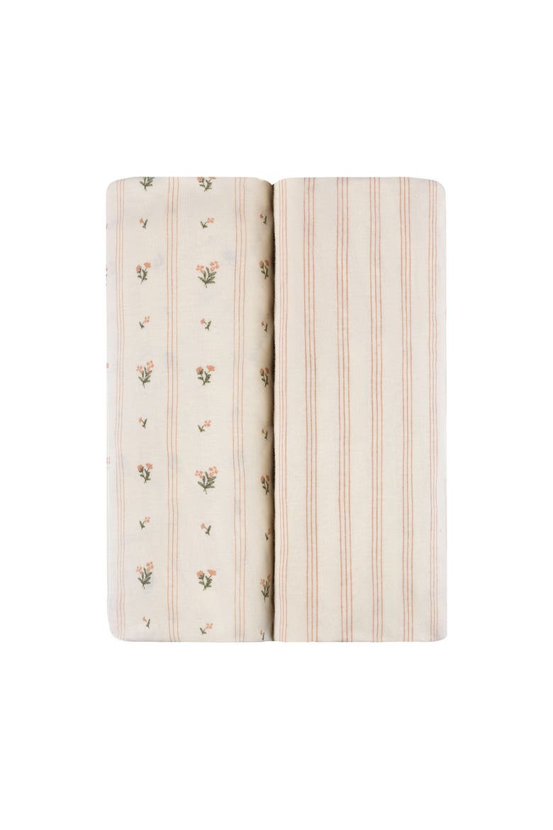 Baby Fitted Pack n Play - Mini Crib Sheet 2 Packs, Main, color, Linear Floral