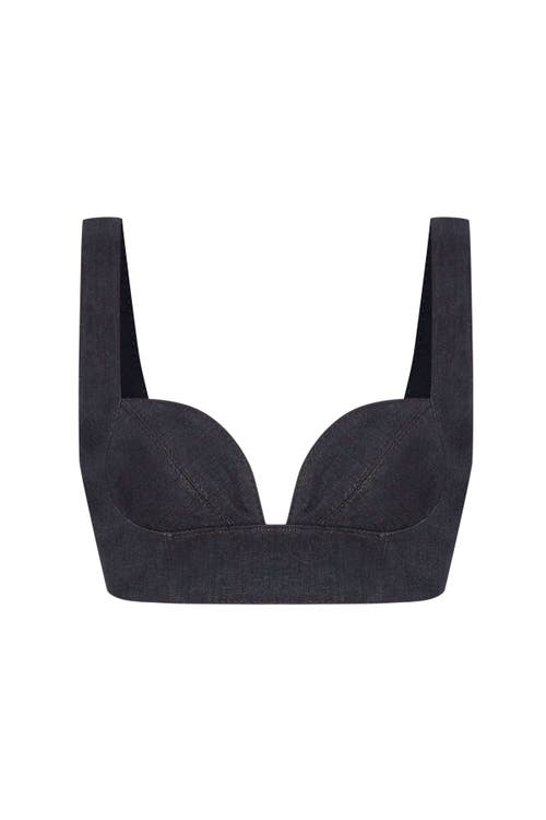 Jendue Us Dreams Denim Crop Top In Blue