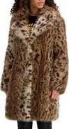 KARL LAGERFELD PARIS Leopard Spot Faux Fur Coat