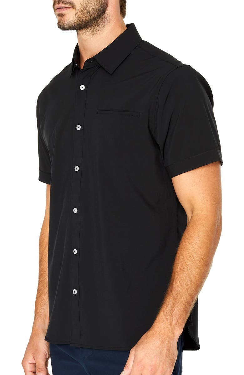7 Diamonds Grant Solid Performance Short Sleeve Button-Up Shirt, Alternate, color, 