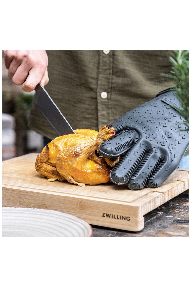 Barbecue 3-Piece Mat & Gloves Set, Alternate, color, CHARCOAL