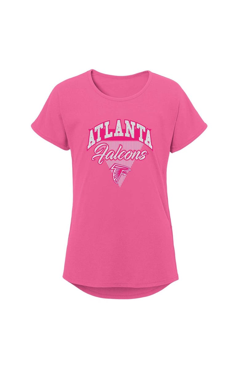 Outerstuff Girls Youth Pink Atlanta Falcons Playtime Dolman T-Shirt, Main, color, 