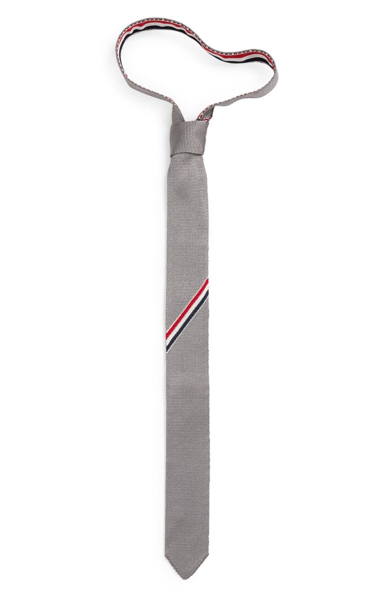 Thom Browne Tricolor Stripe Jacquard Knit Tie, Main, color,