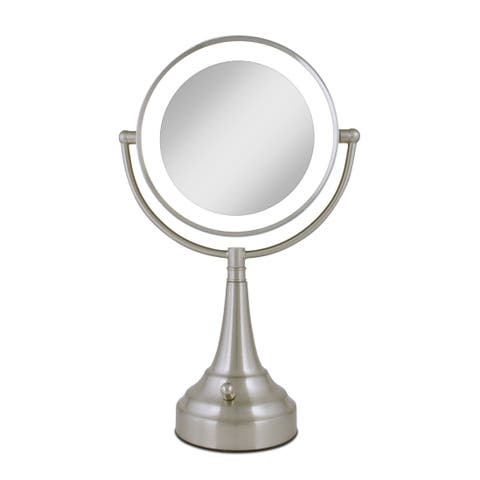 Lighted Makeup Mirror with 10X/1X Magnification, Battery & Cordless