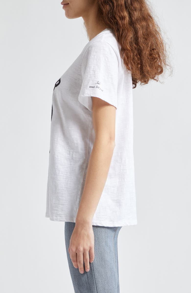 Cinq à Sept Bonjour Smiling Heart Graphic T-Shirt, Alternate, color, White/Black