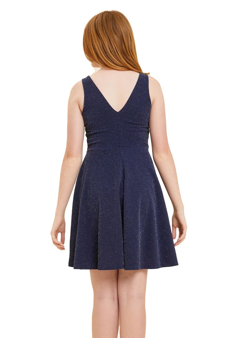 Glitter Skater Dress, Alternate, color, Navy