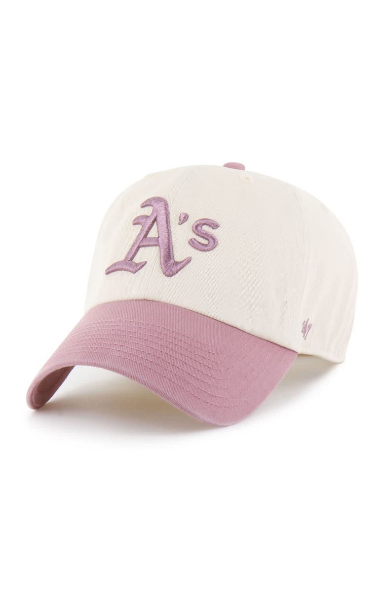 '47 Men's '47 Natural/Pink Athletics Two-Tone Fashion Clean Up Adjustable Hat, Main, color, Natural