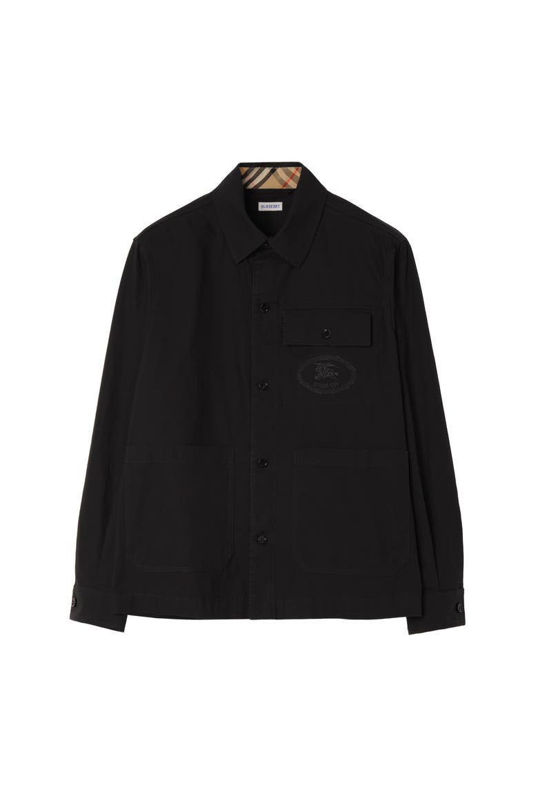 Cotton Overshirt, Main, color, Black