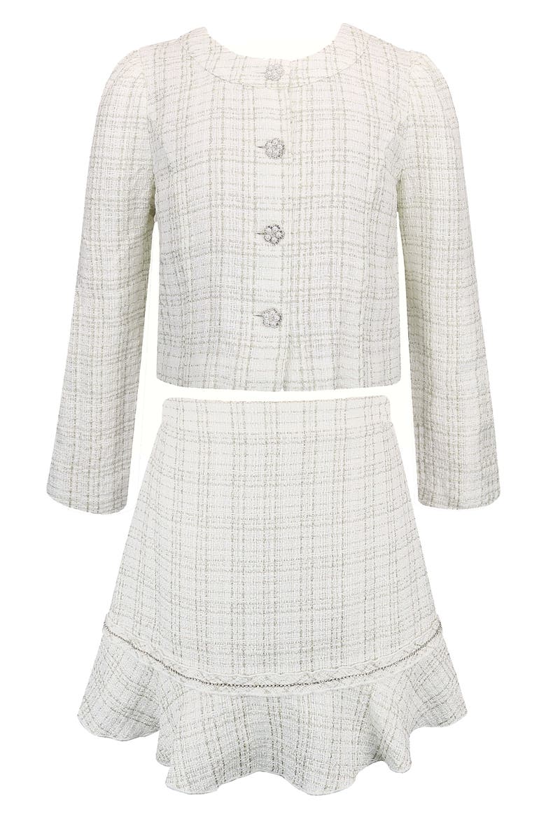 Kids' Bouclé Jacket & Skirt Set, Main, color, IVORY