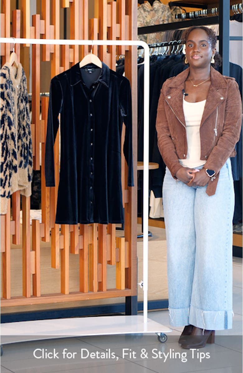 Velvet Mini Shirtdress, sales video thumbnail