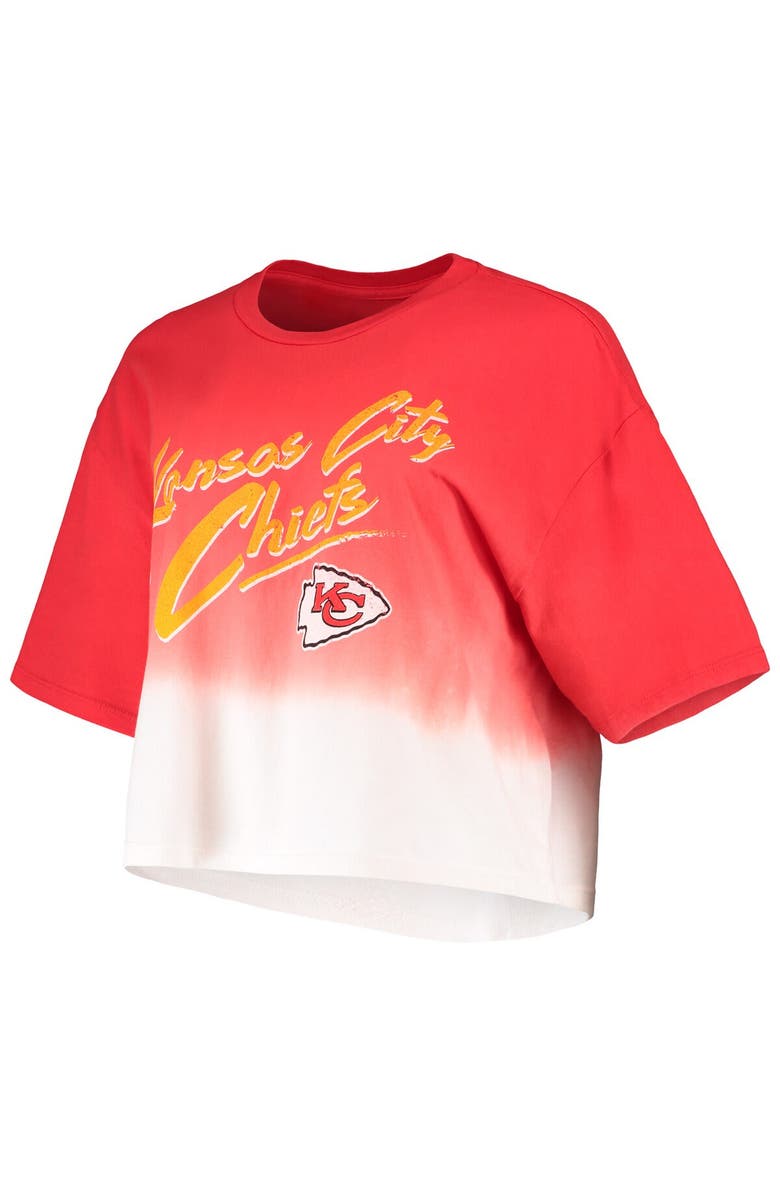 Majestic Threads Women's Majestic Threads Patrick Mahomes Red/White Kansas City Chiefs Dip-Dye Player Name & Number Crop Top, Alternate, color, Red