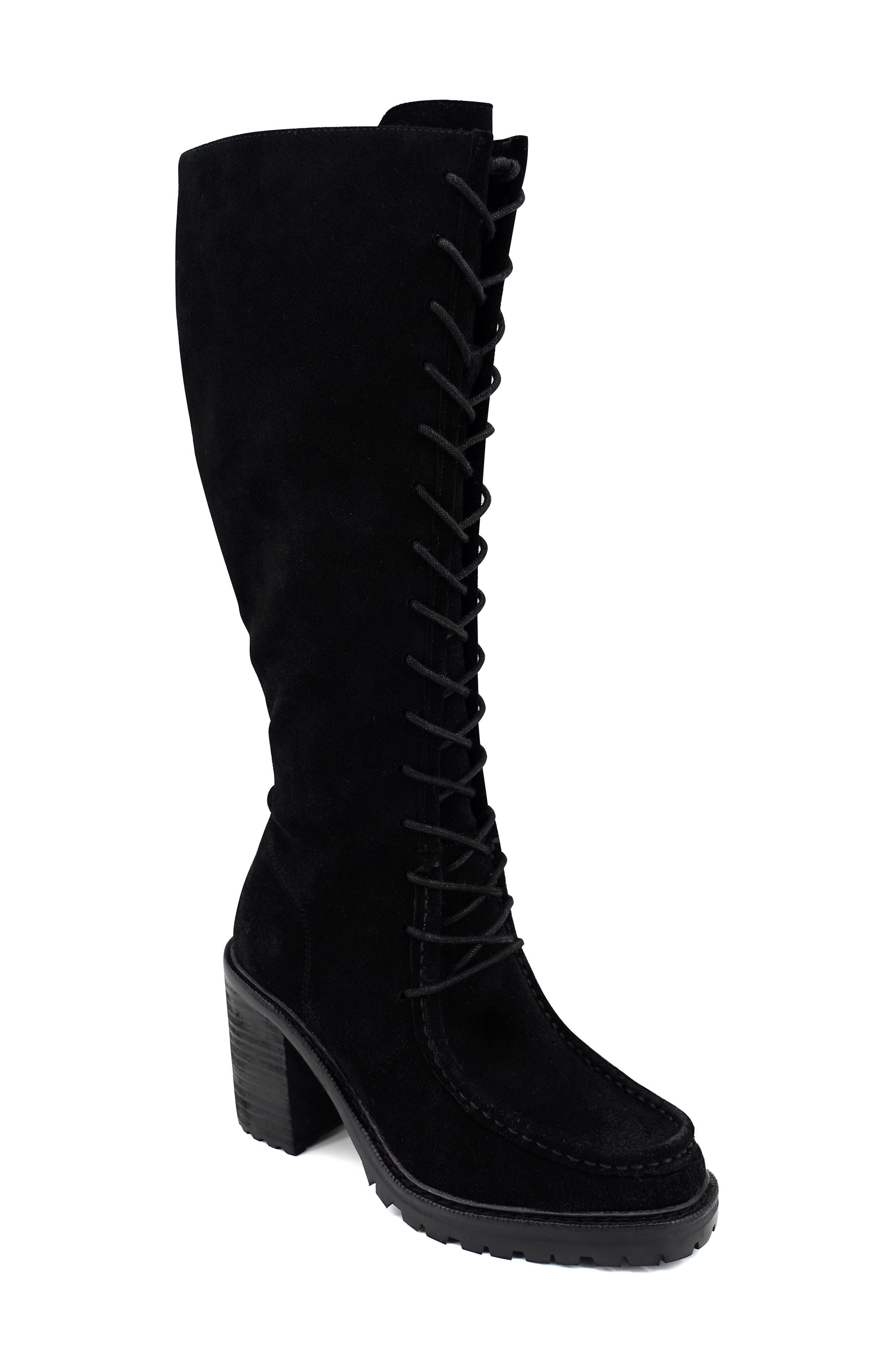 Artisan Crafted By Zigi Adeline Knee High Boot, Main, color, Black Suede