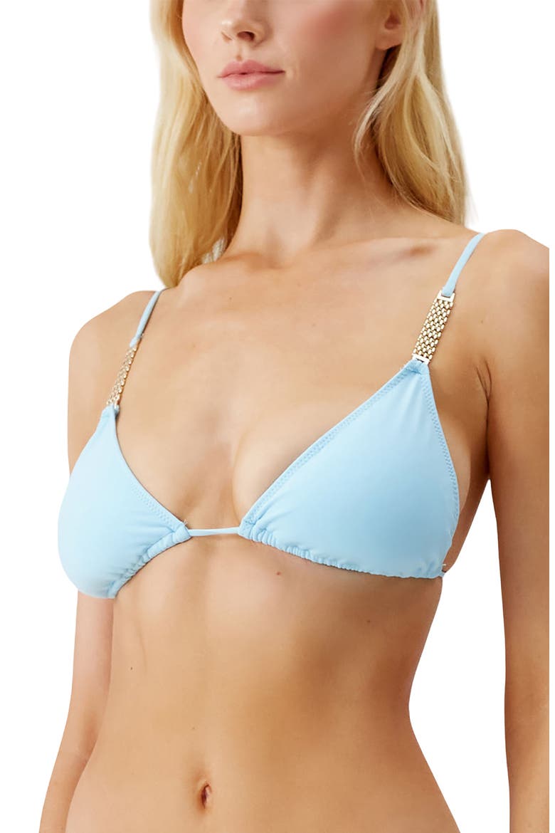 Maldives Embellished Bikini Top, Main, color, SKY