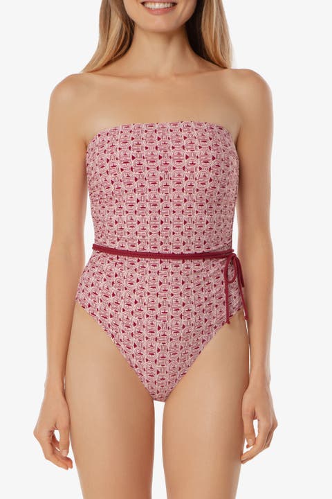 Belted Bandeau One-piece