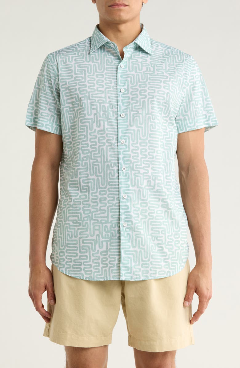 Rodd & Gunn Fenchurch Short Sleeve Button-Up Shirt, Main, color, Mint