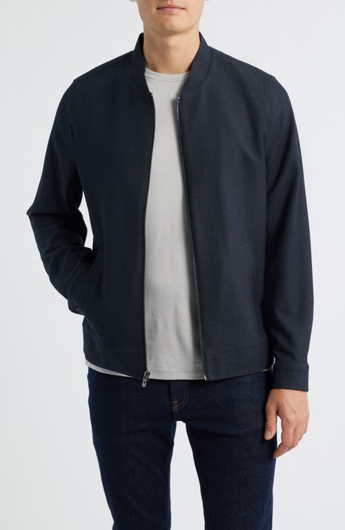 Johnston & Murphy Pattern Zip Jacket In Blue