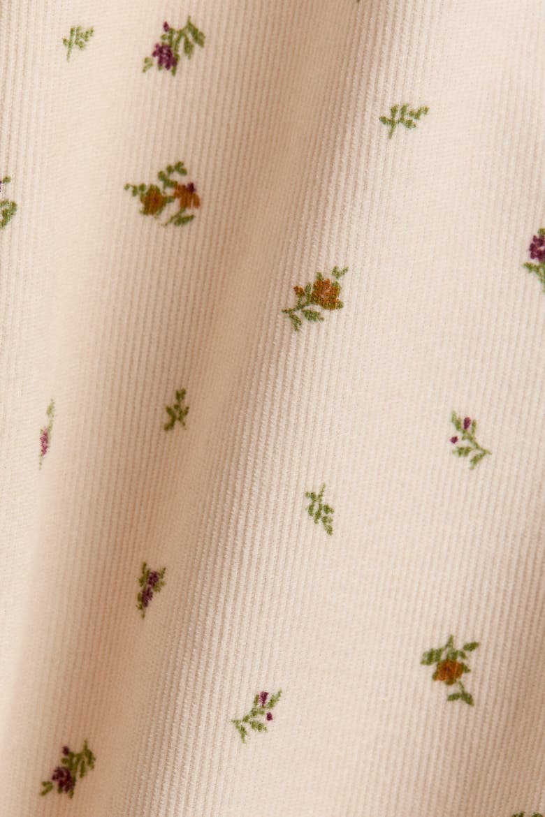 Patterned Corduroy Pants, Alternate, color, Light beige/floral
