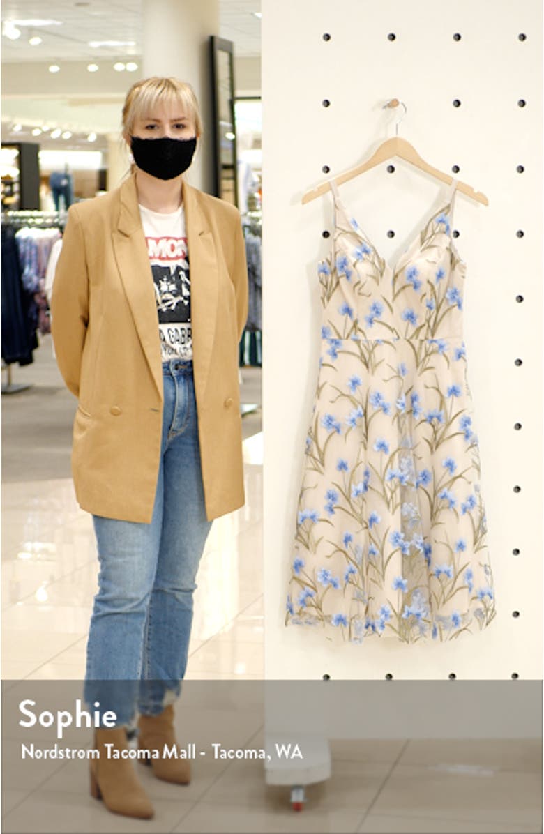 Floral Embroidered Fit & Flare Dress, sales video thumbnail