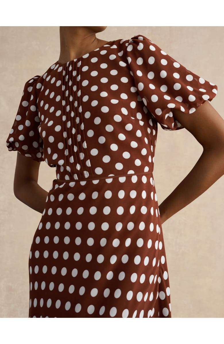 HOBBS LONDON Dorothy Dress, Alternate, color, Brown Ivory