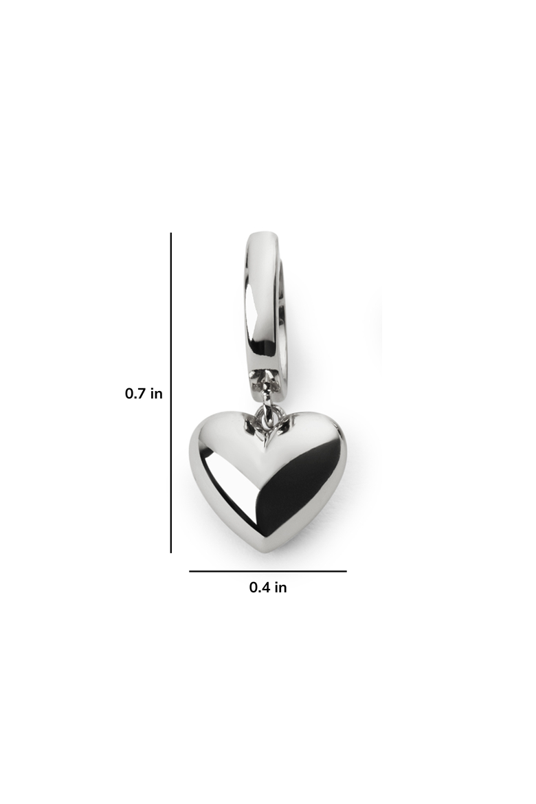Puffed Heart Hoops - Jessica, Alternate, color, Silver