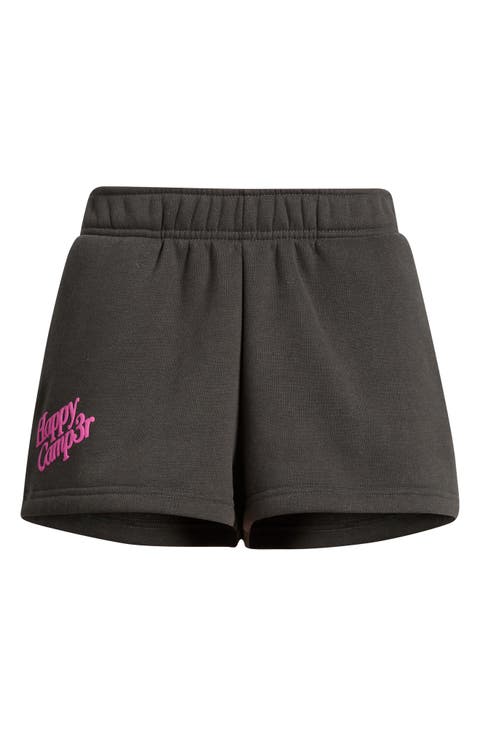 Puff Print Cotton Blend Fleece Shorts