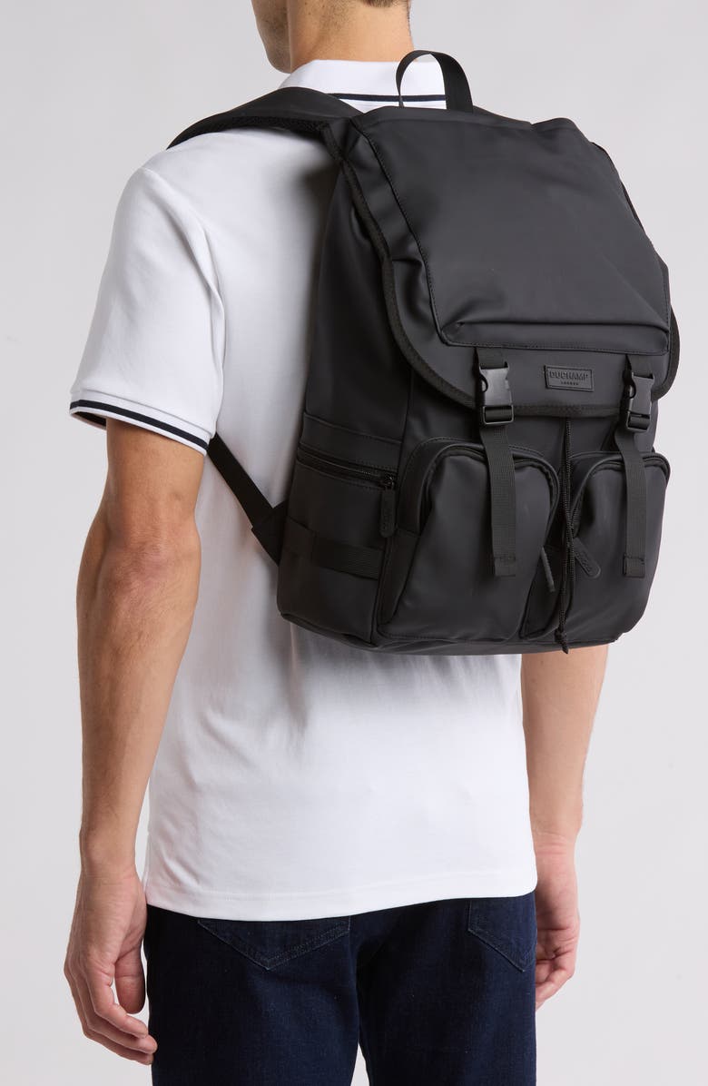 Duchamp Foldover Buckle Rubberized Backpack, Alternate, color,