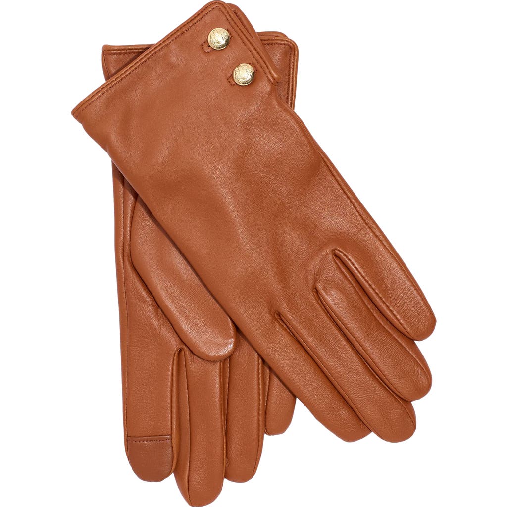 Lauren Ralplh Lauren Leather 2-button Touch Glove In Brown