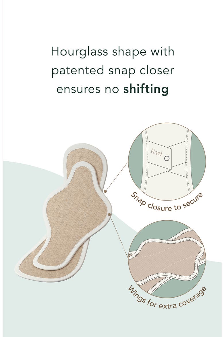 3-Pack Organic Reusable Cloth Pads, Alternate, color, LARGE