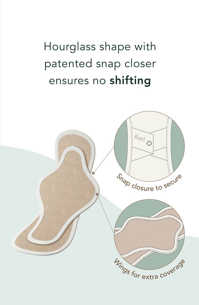 Rael 3-Pack Organic Reusable Cloth Pads, Alternate, color, 