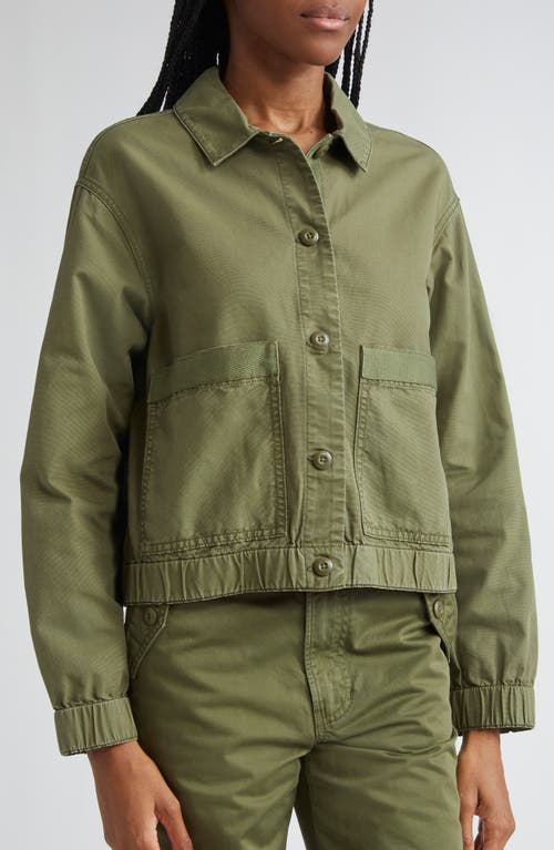 Veronica Beard Joyner Cotton Twill Shacket In Green