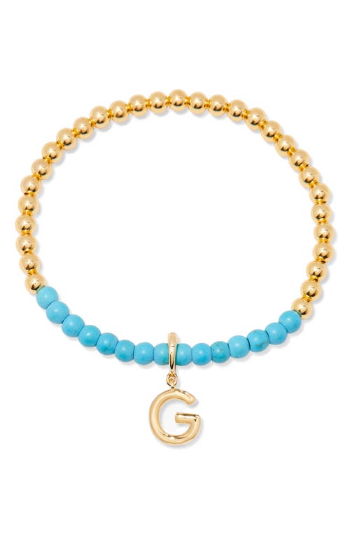 Brook & York Brook And York Bennett Inital Turquoise Beaded Bracelet