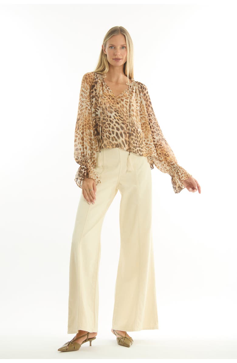 SECRET MISSION Cambria Blouse, Alternate, color, Brown Leopard