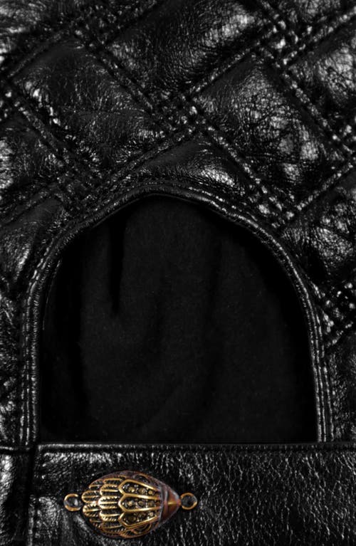 Kurt Geiger London Quilted Fingerless Moto Gloves In Black
