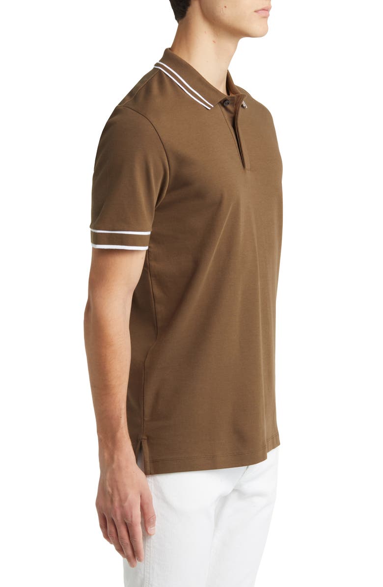 BOSS Parlay Tipped Cotton Polo, Alternate, color, Open Green