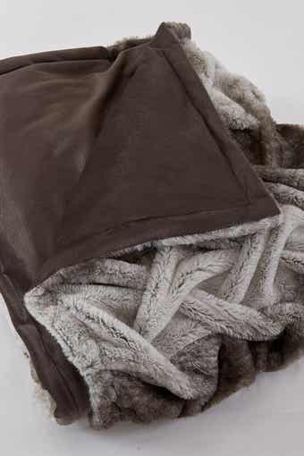 Modern Threads Faux Fur Braided Reversible Throw