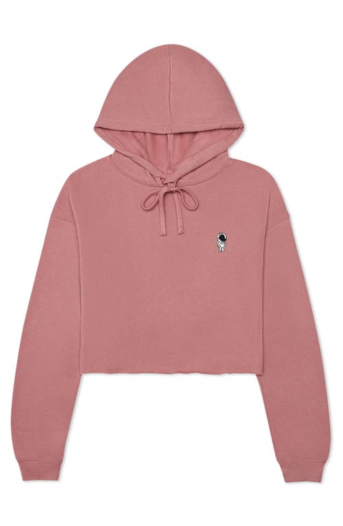 Dalix Astronautt Cropped Fleece Hoodie In Mauve