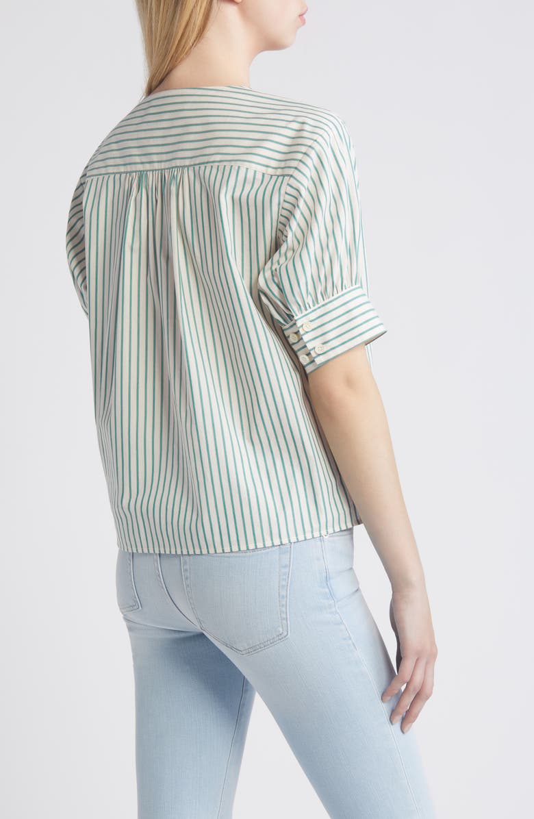 FRAME Stripe Cotton Popover Top, Alternate, color,