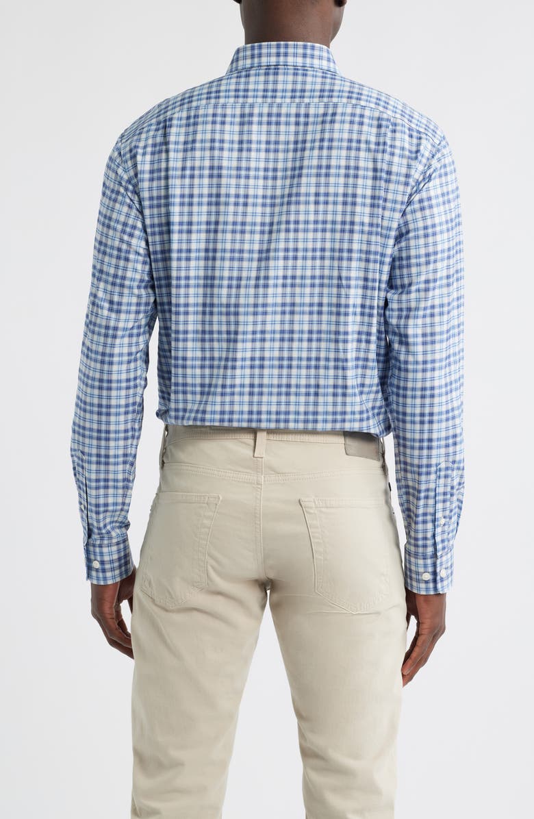 johnnie-O Donovan Plaid Stretch Button-Up Shirt, Alternate, color, Navy